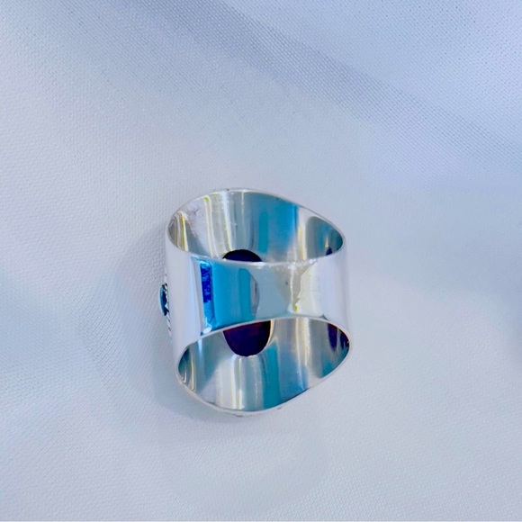 Custom Made Indian Ruby Pure Solid Sterling Silver Ring - Picture 7 of 8